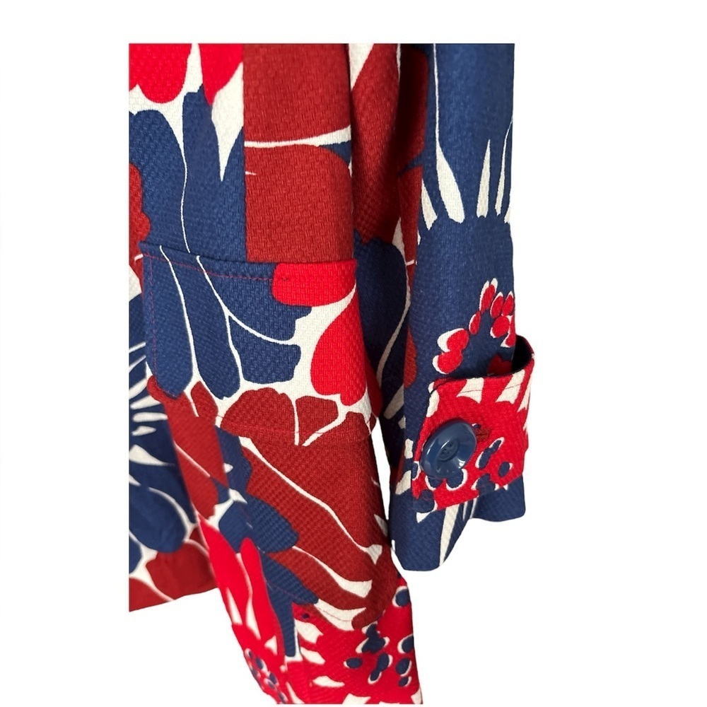 Boden 100% Cotton Bold Floral Print Trench Jacket Coat ,US 6R - Picture 6 of 11